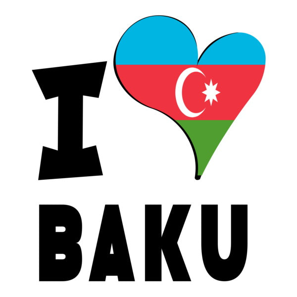 Unisex Sweatshirt - I Love Baku Flag