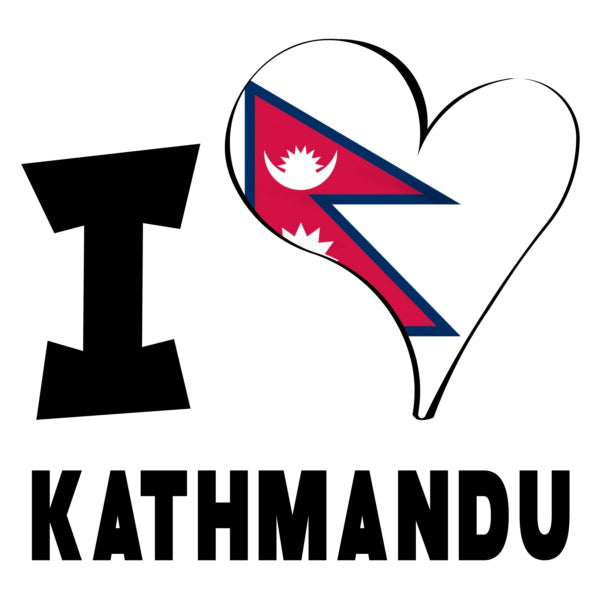 Unisex Hoodie - I Love Kathmandu Flag