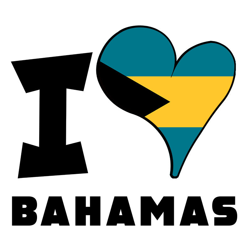 Unisex Hoodie - I Love Bahamas Flag