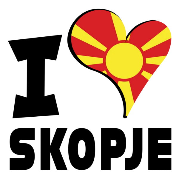 Unisex Hoodie - I Love Skopje Flag