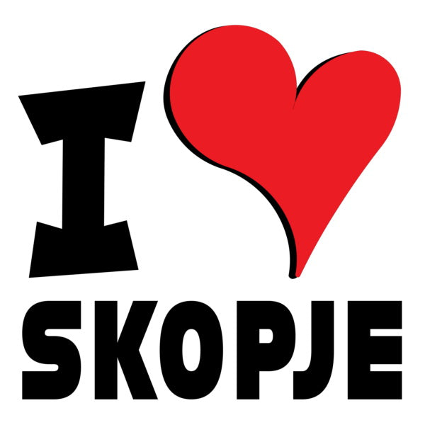 Unisex Hoodie - I Love Skopje Red