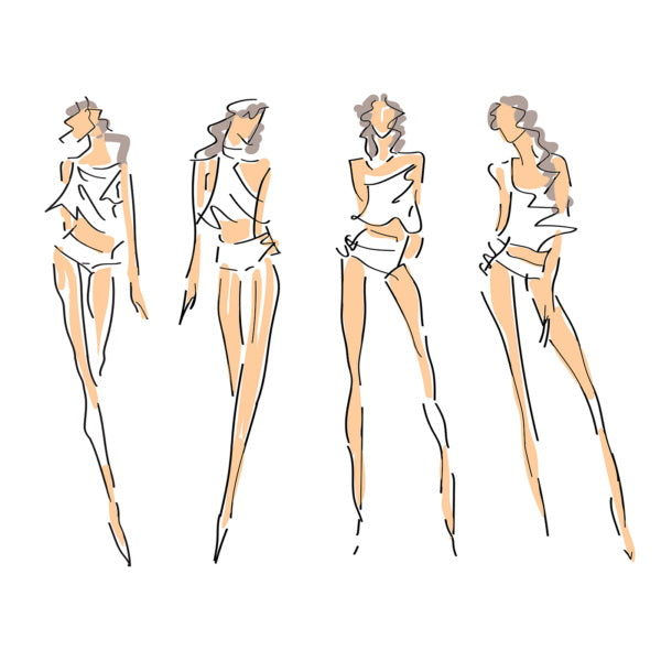 Unisex t-shirt - Sketch Fashion Poses