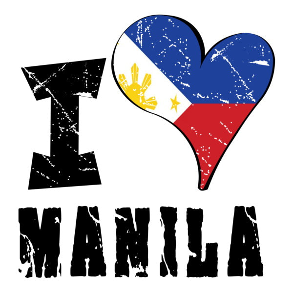 Unisex Sweatshirt - I Love Manila with scratchy flag