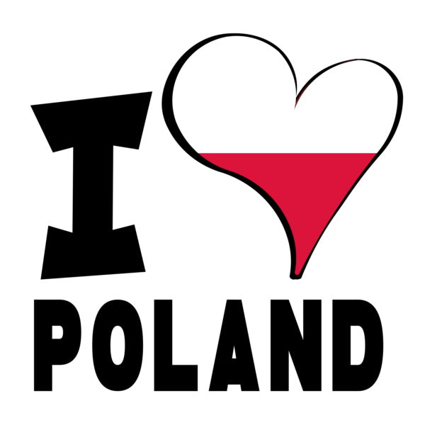 Unisex Sweatshirt - I Love Poland Flag