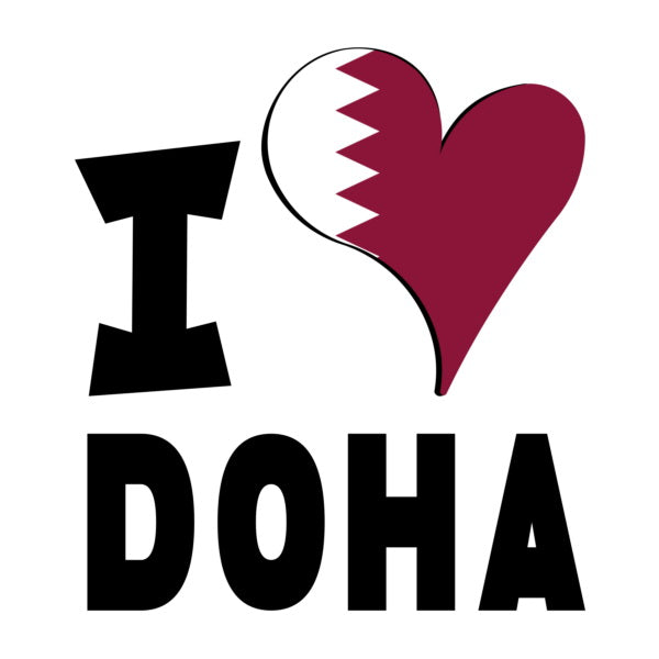 Unisex Sweatshirt - I Love Doha Flag