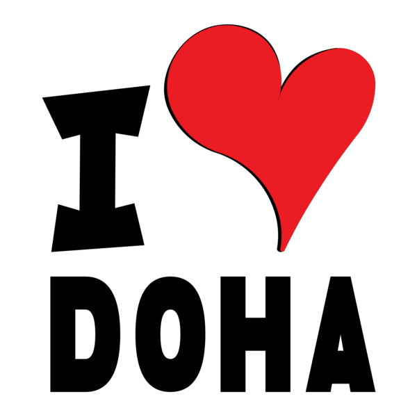 Unisex Hoodie - I Love Doha Red