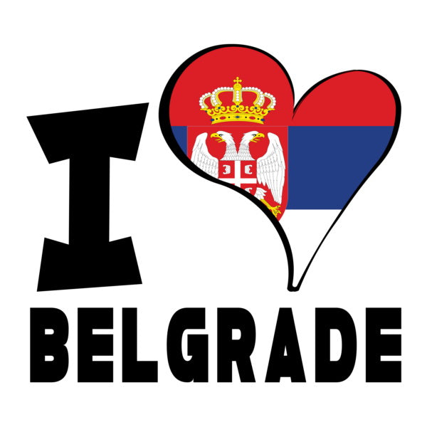 Unisex t-shirt - I Love Belgrade Flag