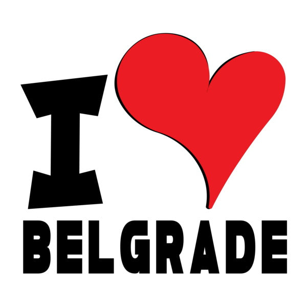 Unisex Hoodie - I Love Belgrade Red