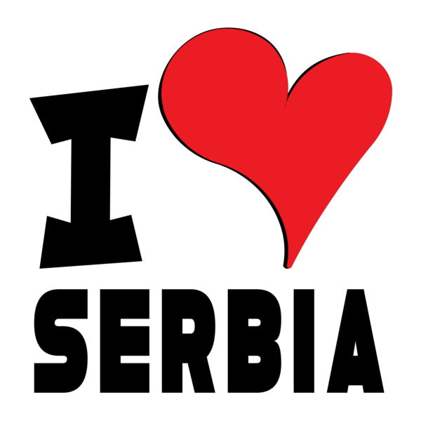 Unisex Hoodie - I Love Serbia  Red