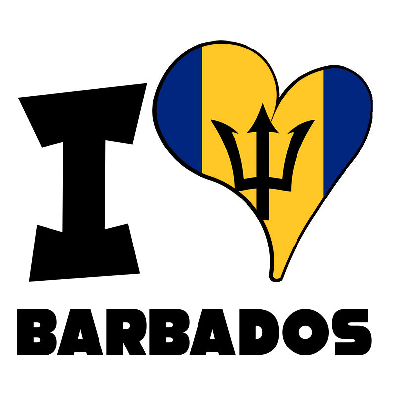 Unisex Hoodie - I Love Barbados Flag