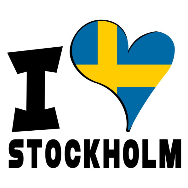 Unisex Hoodie - I Love Stockholm Flag