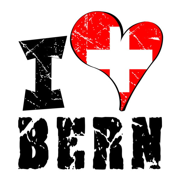 Unisex Sweatshirt - I Love Bern with scratchy flag