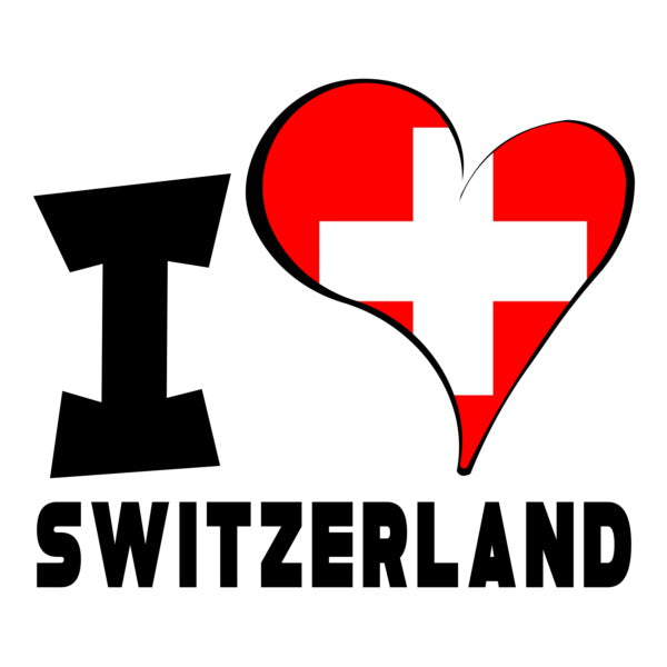 Unisex Hoodie - I Love Switzerland Flag