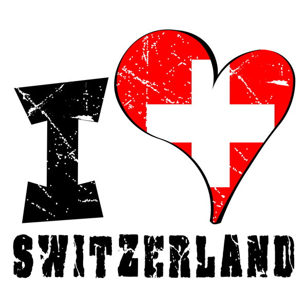 Unisex Sweatshirt - I Love Switzerland with scratchy flag