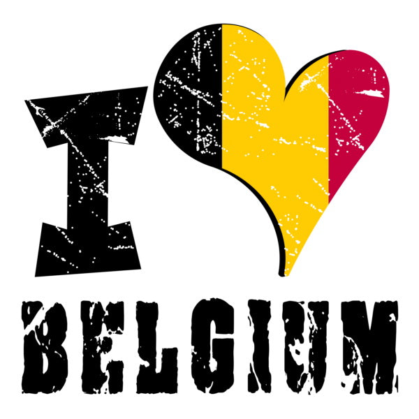 Unisex Sweatshirt - I Love Belgium with scratchy flag