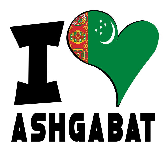 Unisex Hoodie - I Love Ashgabat Flag