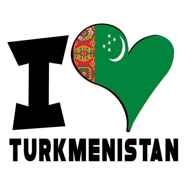 Unisex Hoodie - I Love Turkmenistan Flag