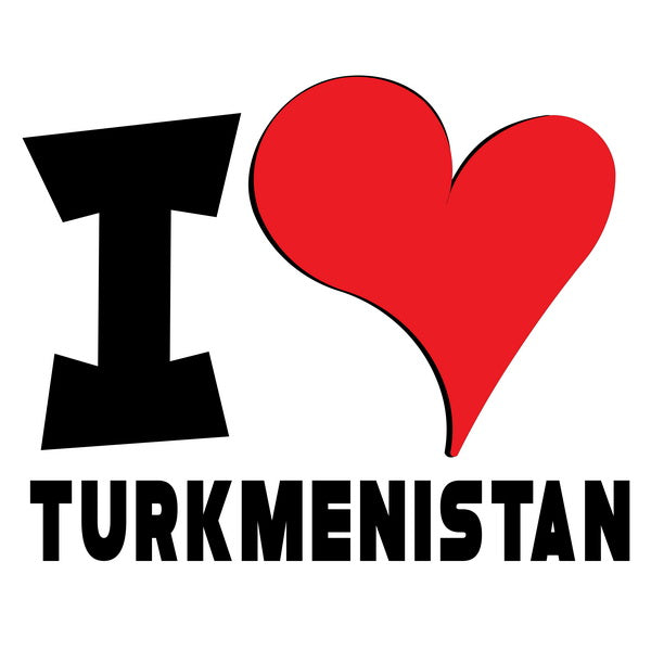 Unisex Hoodie - I Love Turkmenistan Red