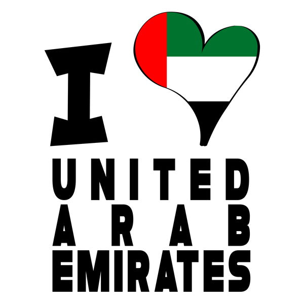 Unisex Hoodie -  I Love United Arab Emirates Flag