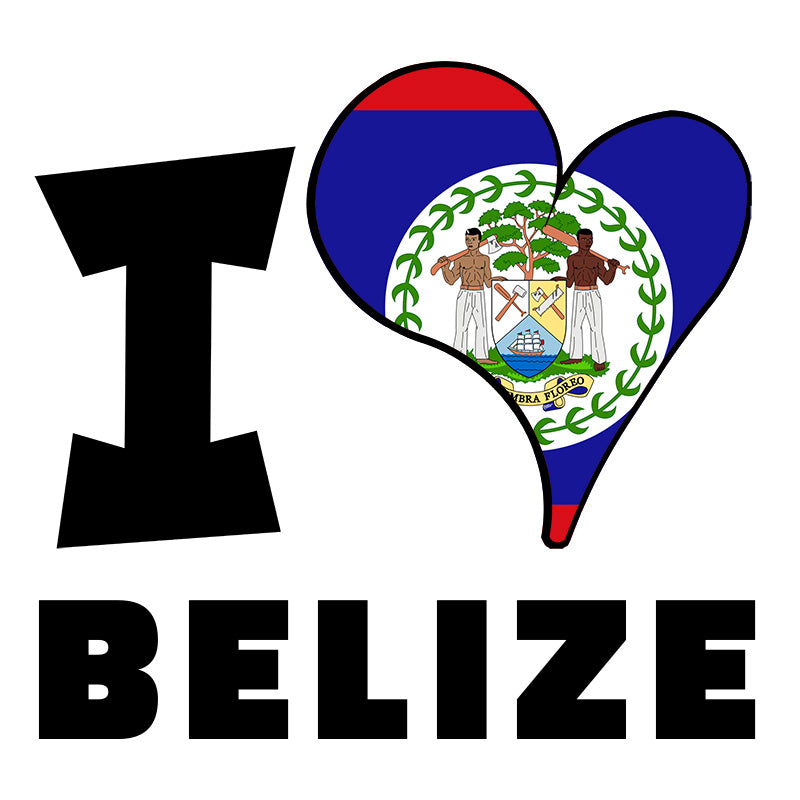 Unisex Hoodie - I Love Belize Flag