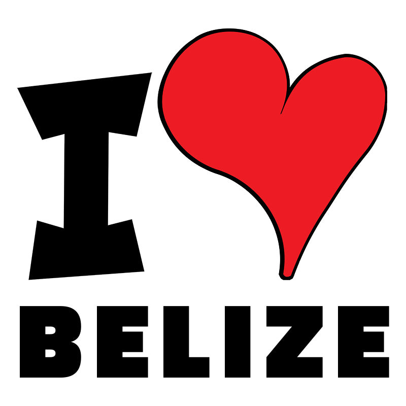 Unisex Hoodie - I Love Belize Red