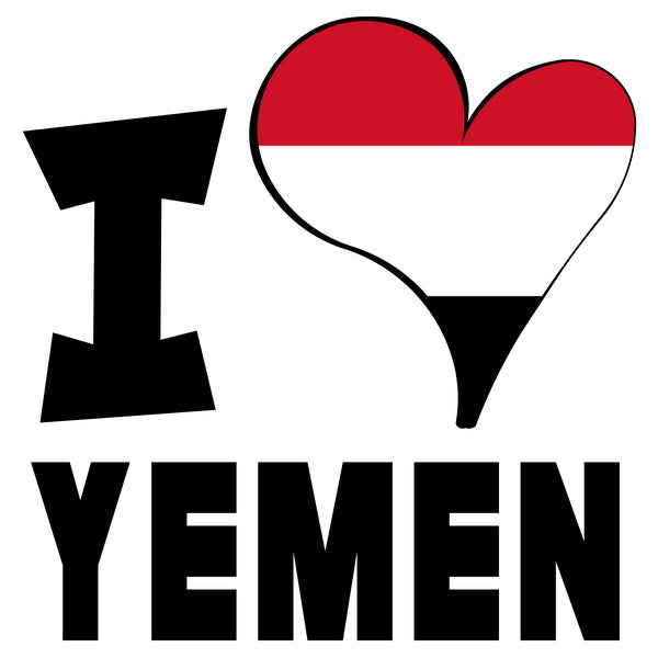 Unisex Sweatshirt - I Love Yemen Flag