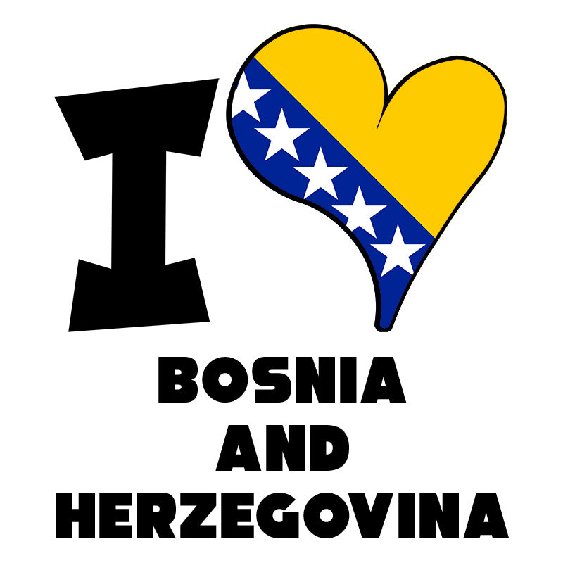 Unisex t-shirt - I Love Bosnia and Herzegovina Flag