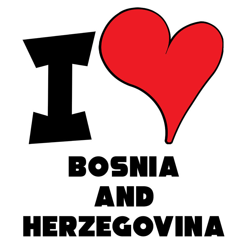 Unisex t-shirt - I Love Bosnia and Herzegovina Red