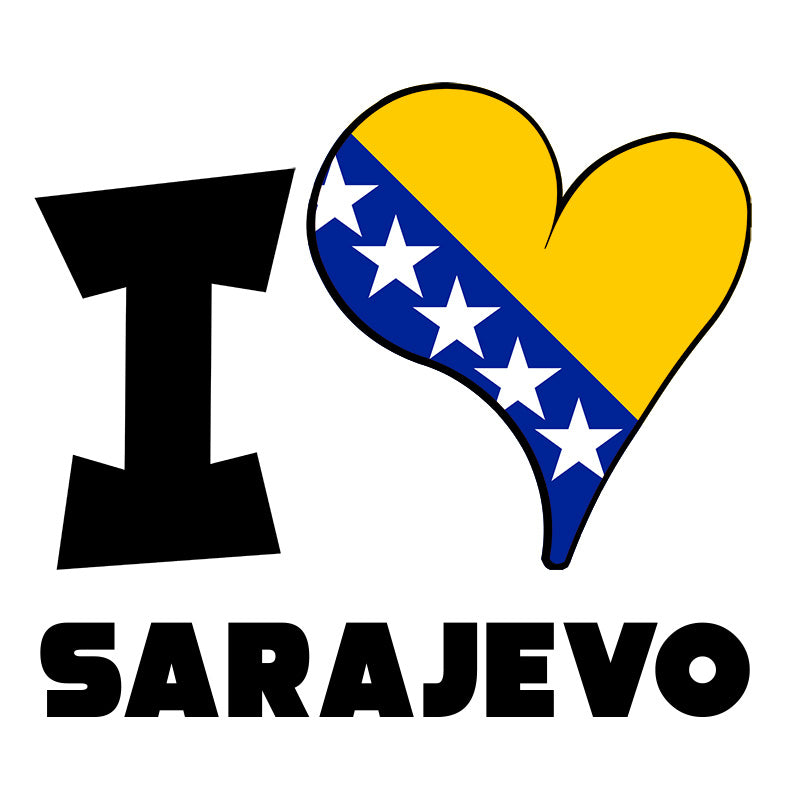 Unisex Hoodie - I Love Sarajevo Flag