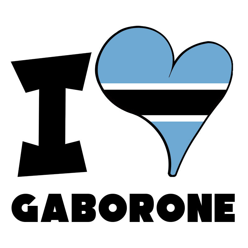 Unisex Hoodie - I Love Gaborone Flag