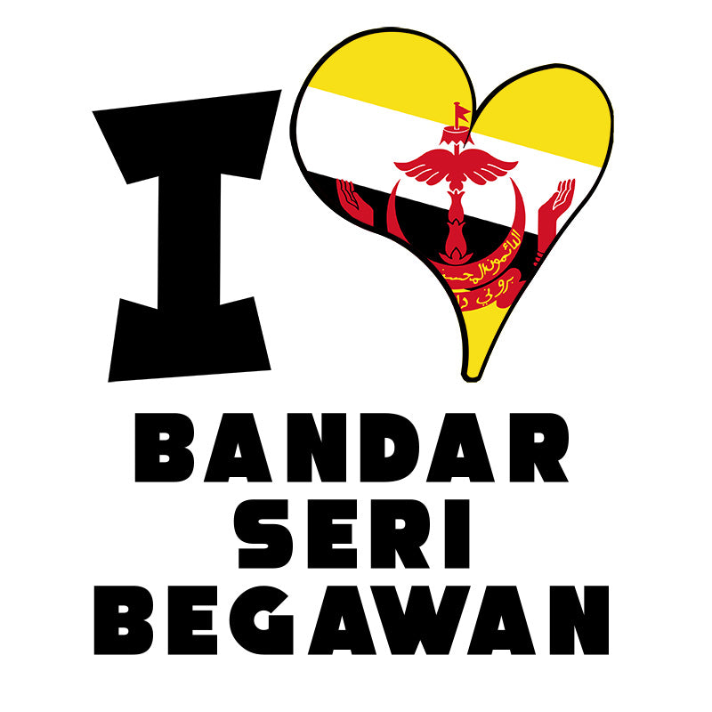 Unisex Hoodie - I Love Bandar Seri Begawan Flag