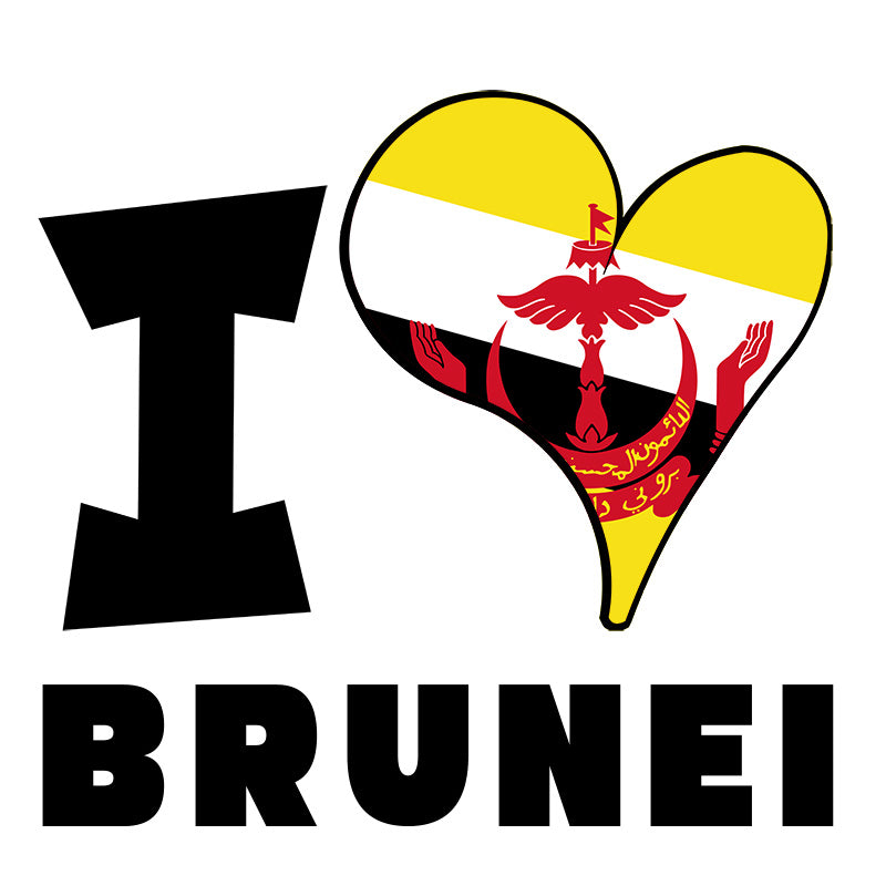 Unisex Hoodie - I Love Brunei Flag