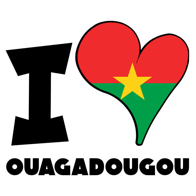 Unisex Sweatshirt - I Love Ouagadougou Flag