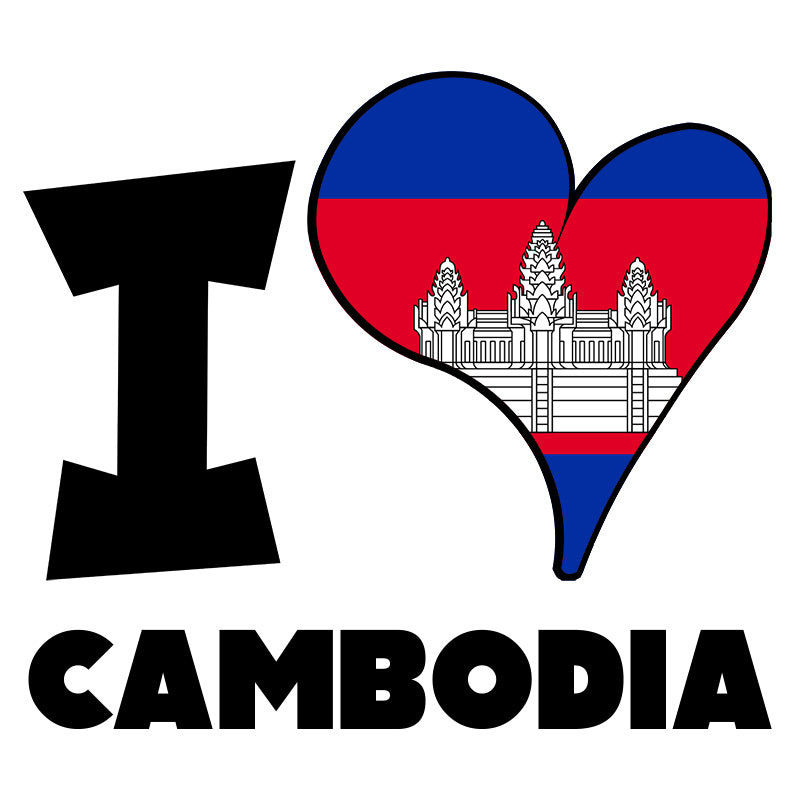 Unisex Hoodie - I Love Cambodia Flag