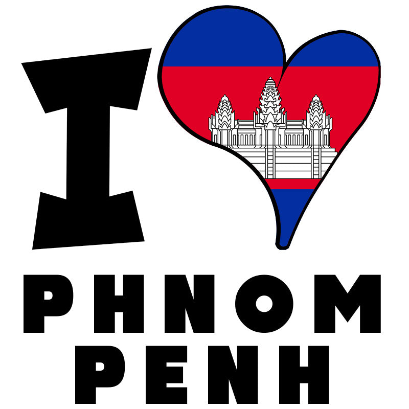 Unisex Hoodie - I Love Phnom Penh Flag