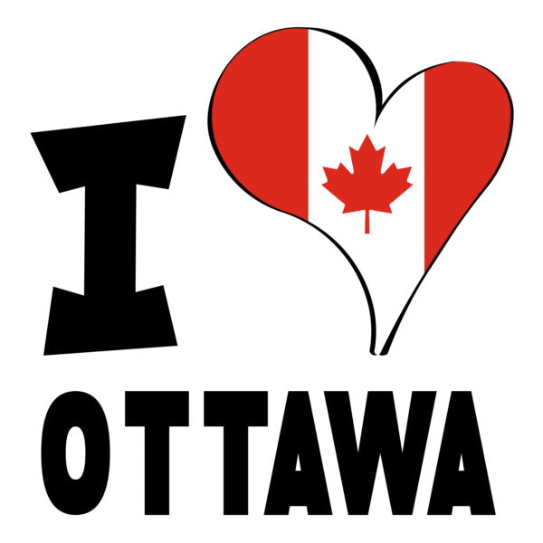 Unisex Hoodie - I Love Ottawa Flag