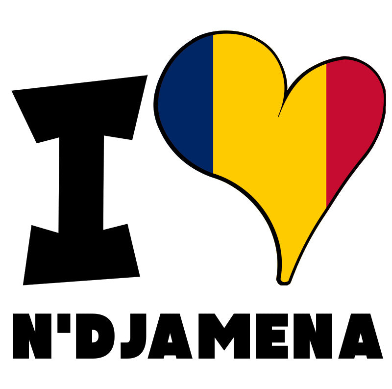 Unisex Sweatshirt - I Love N'Djamena Flag