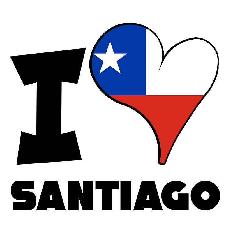 Unisex Hoodie - I Love Santiago Flag