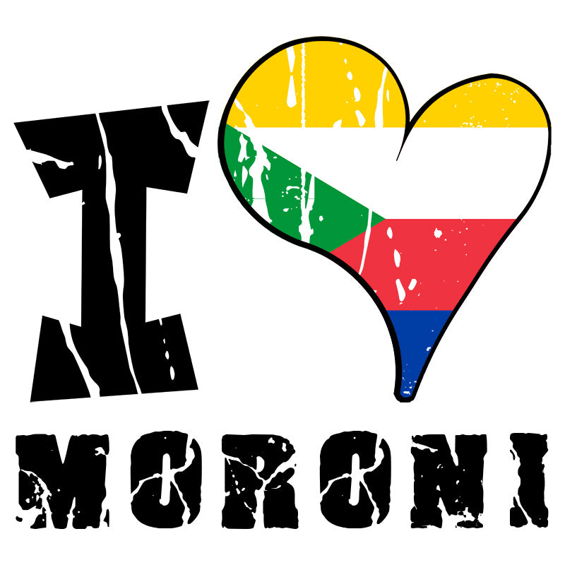 Unisex Hoodie - I Love Moroni with scratchy flag