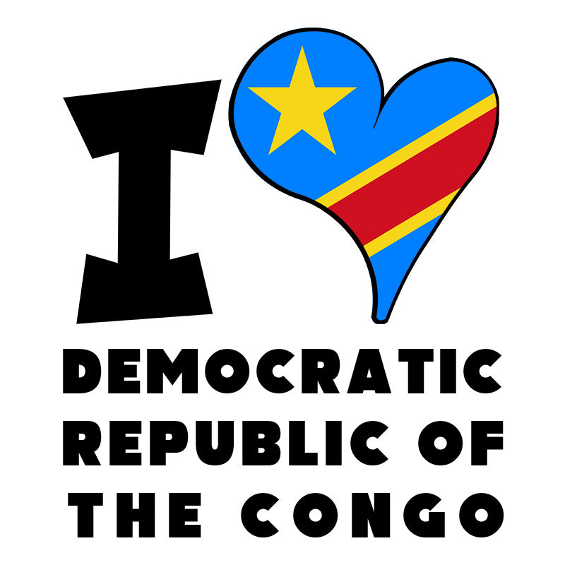 Unisex Hoodie - I Love Democratic Republic of the Congo Flag