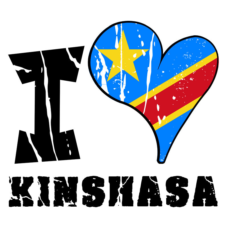 Unisex Sweatshirt - I Love Kinshasa with scratchy flag