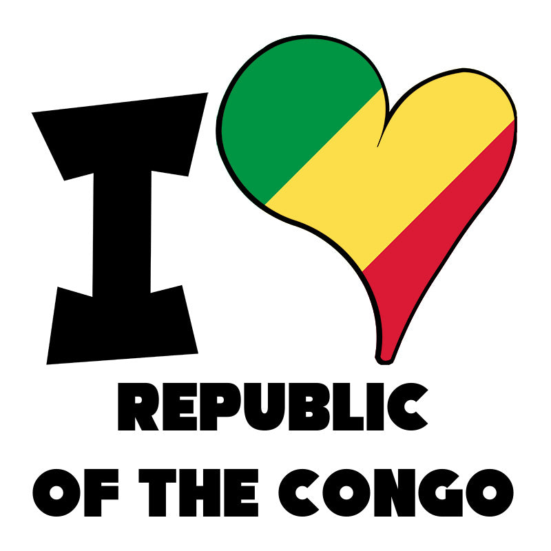 Unisex Hoodie - I Love Republic of the Congo Flag