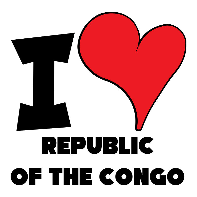 Unisex Sweatshirt - I Love Republic of the Congo Red