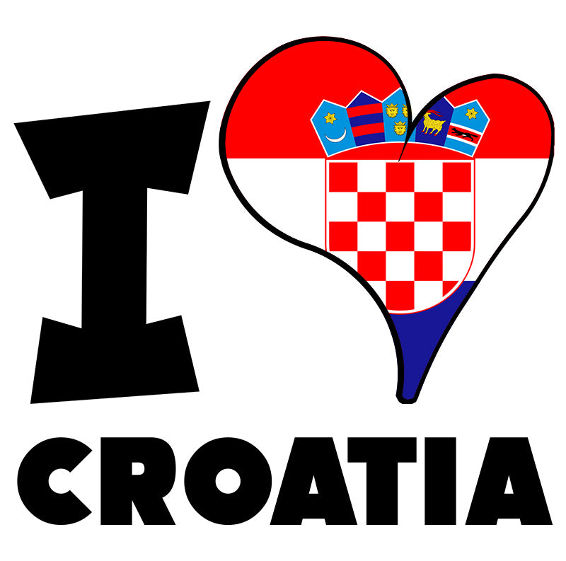 Unisex Hoodie - I Love Croatia Flag