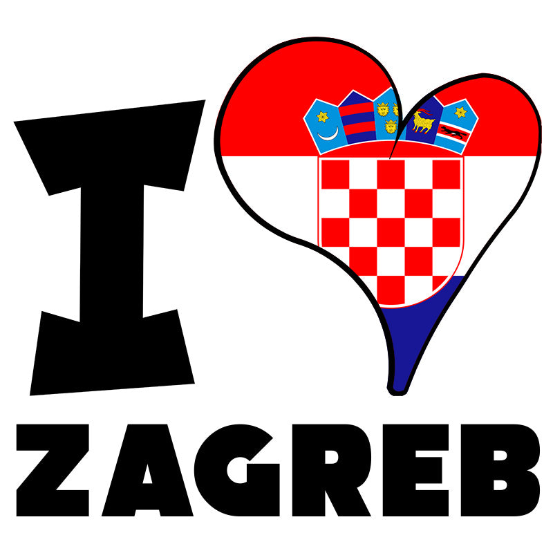 Unisex Hoodie - I Love Zagreb Flag