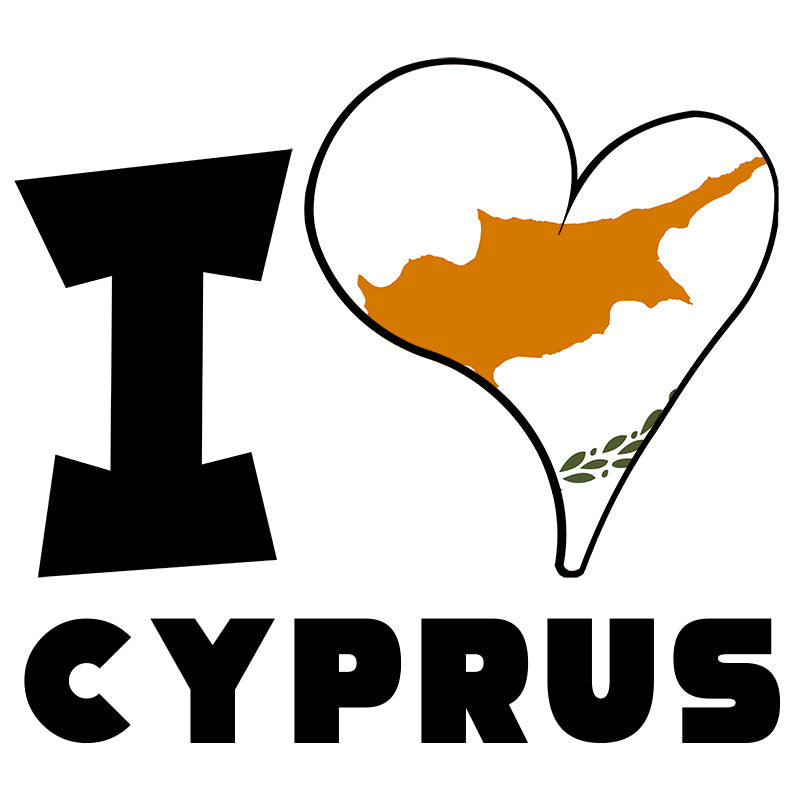 Unisex Sweatshirt - I Love Cyprus Flag