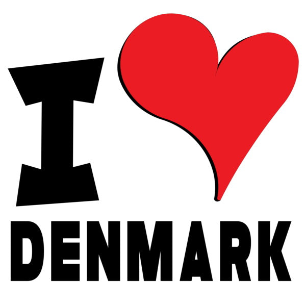 Unisex Hoodie - I Love Denmark Red