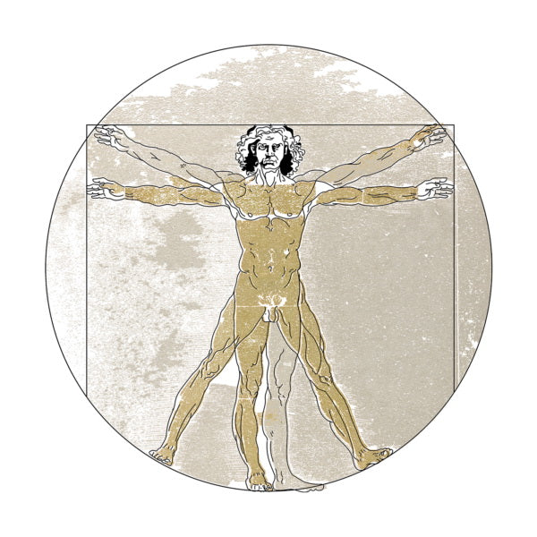 Recycled unisex sports jersey - Vitruvian man Leonardo da Vinci Color