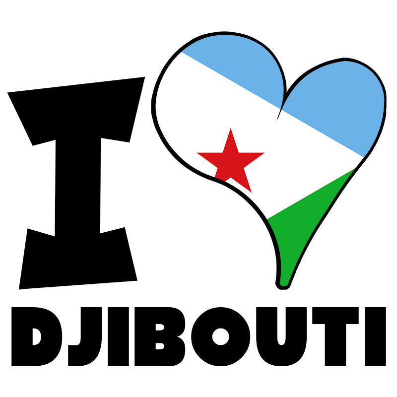 Unisex Hoodie - I Love Djibouti Flag