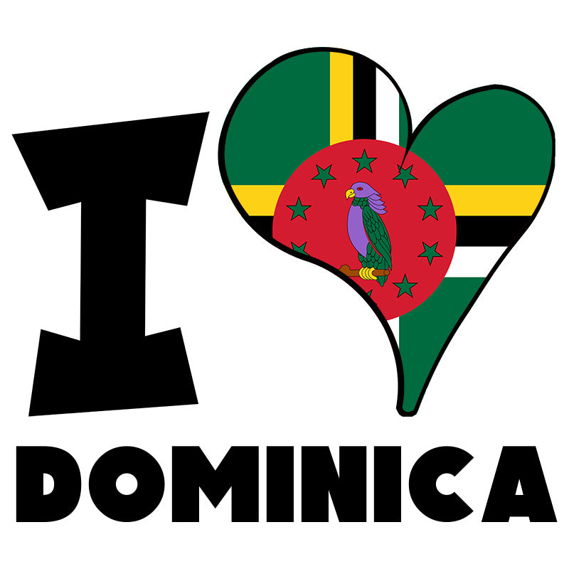 Unisex Sweatshirt - I Love Dominica Flag